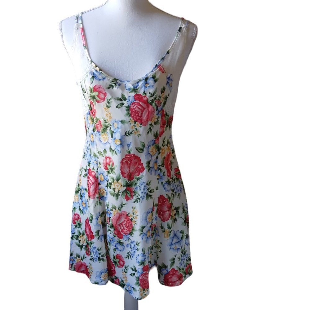 Victoria Secret womens sz med  floral teddy lingerie nightie sleepwear fairycore